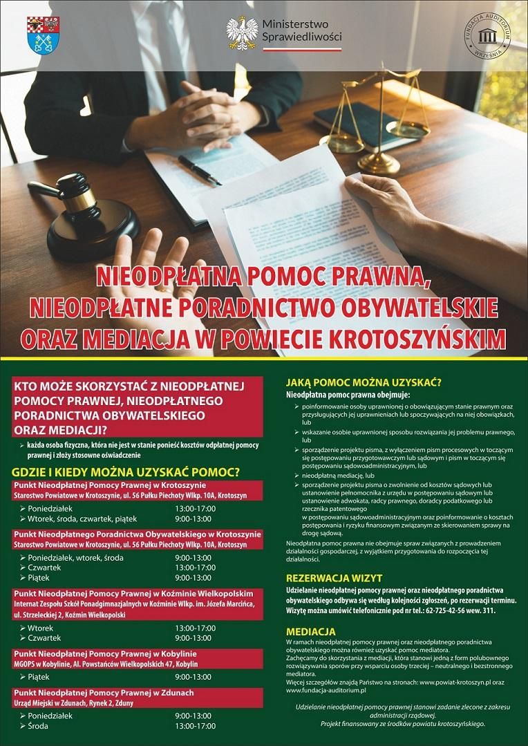 Nieodpłatna pomoc prawna w 2024 